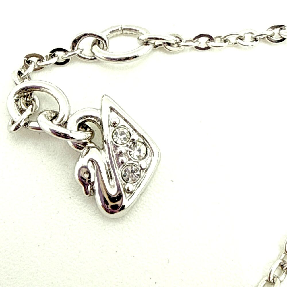 NWOT Swarovski Crystals Pear Red Siam Pendant Necklace w/ Clear Accents NEW 18" - Picture 10 of 13